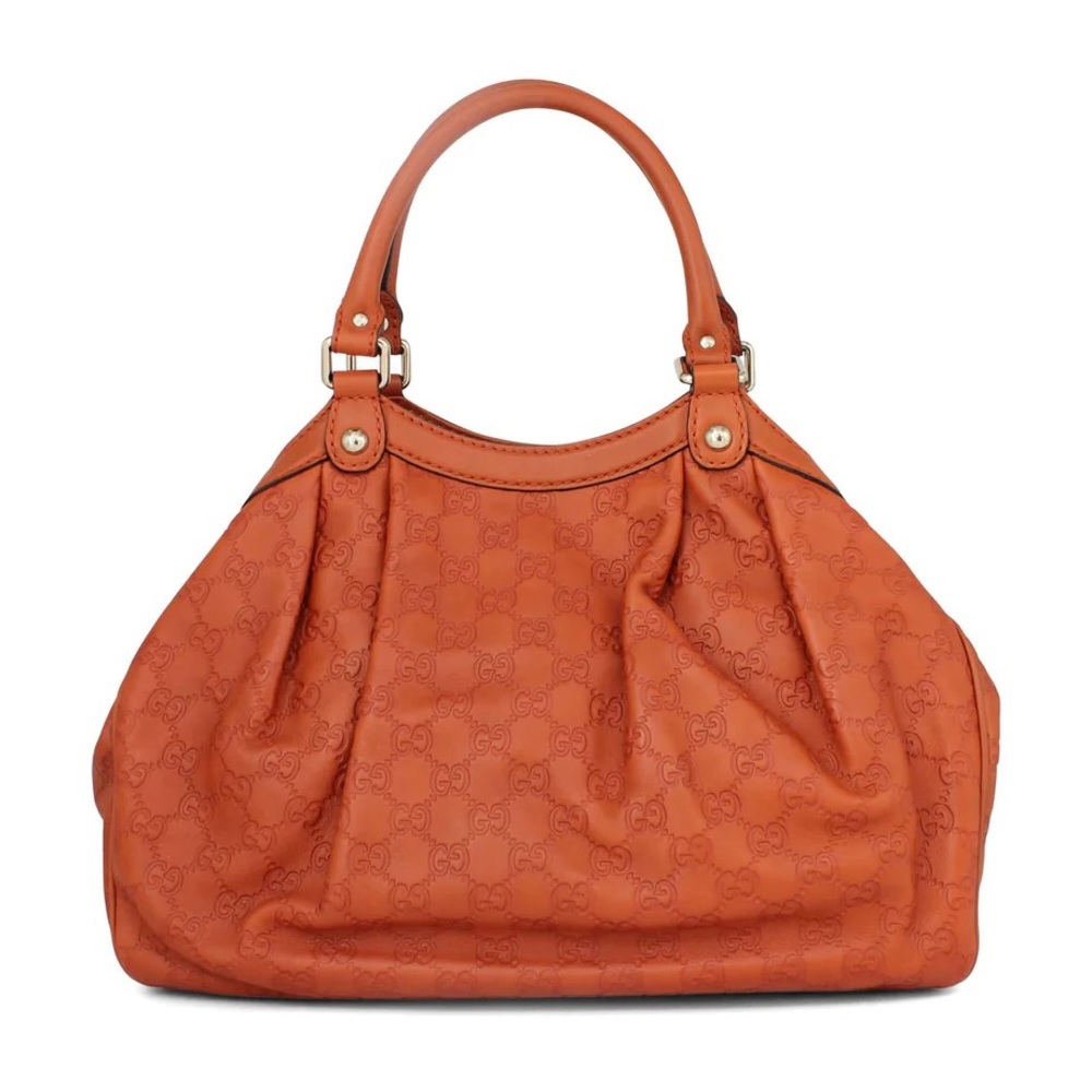 Authentic Gucci Guccissima Sukey Medium Tote Bag in Burnt Orange. Preloved.